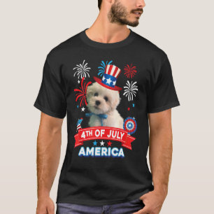 4th Of July Patriotic Day Coton De Tulear Dog Inde T-Shirt