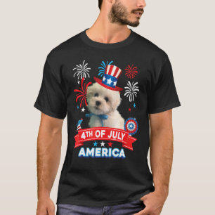 4th Of July Patriotic Day Coton De Tulear Dog Inde T-Shirt