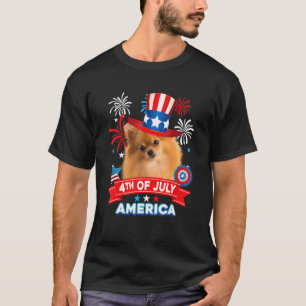 4th Of July Patriotic Day Pomeranian Dog Independe T-Shirt