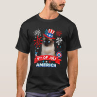 4th Of July Patriotic Day Siamese Cat Independence