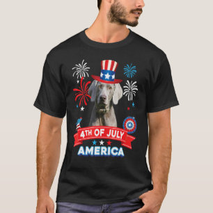 4th Of July Patriotic Day Weimaraner Dog Independe T-Shirt