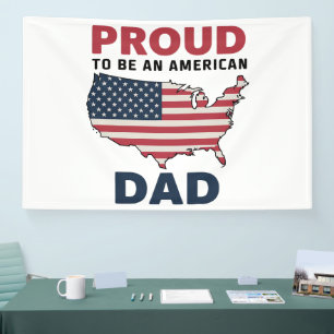 4th of July Patriotic Father's Day Banner