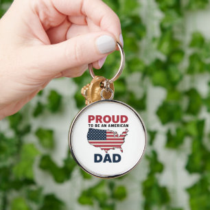 4th of July Patriotic Father's Day  Keychain