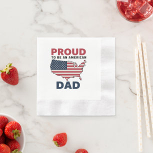 4th of July Patriotic Father's Day  Napkin