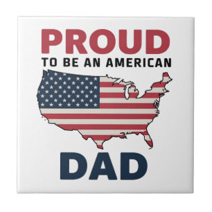 4th of July Patriotic Father's Day Tile