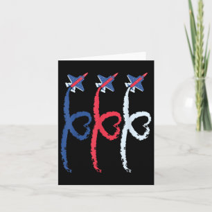 4th Of July Patriotic Fighter Heart Airplane Usa F Card