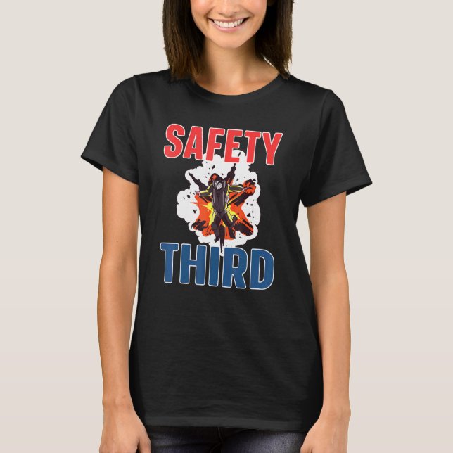 4th Of July Patriotic Fireworks Safety Third 6 T-Shirt (Front)