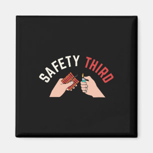 4th Of July Patriotic Fireworks Safety Third Magnet
