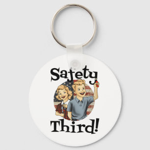 4th Of July Patriotic Fireworks Safety Third Vinta Keychain