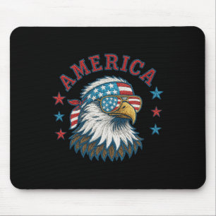 4th Of July Patriotic Freedom Faux Embroidery Amer Mouse Pad