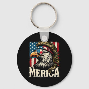 4th Of July Patriotic Funny Eagle July 4th Usa Mer Keychain