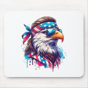 4th Of July Patriotic Funny Eagle July 4th Usa Mur Mouse Pad