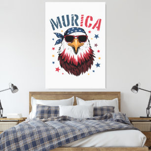 4th of July Patriotic Funny Eagle USA Canvas Print