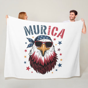 4th of July Patriotic Funny Eagle USA Fleece Blanket