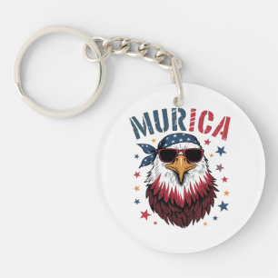 4th of July Patriotic Funny Eagle USA Keychain