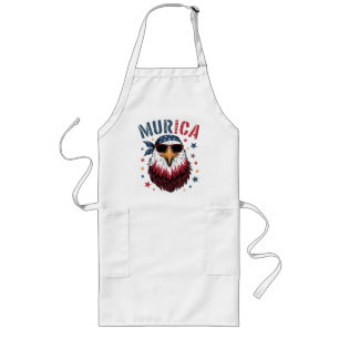 4th of July Patriotic Funny Eagle USA Long Apron