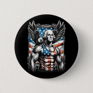 4th Of July Patriotic Funny George Washington July 2 Inch Round Button