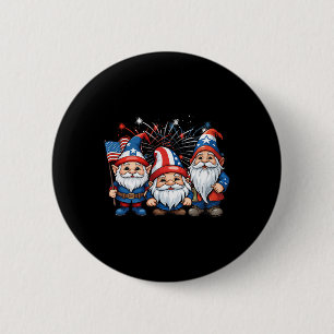 4th Of July Patriotic Gnomes American Flag Usa Gno 2 Inch Round Button