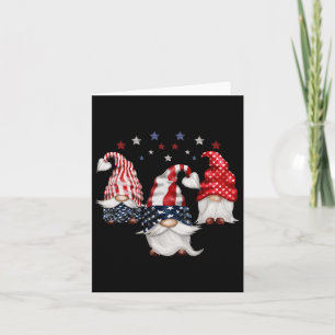4th Of July Patriotic Gnomes Funny Cute American U Card