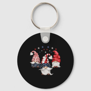 4th Of July Patriotic Gnomes Funny Cute American U Keychain