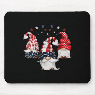 4th Of July Patriotic Gnomes Funny Cute American U Mouse Pad