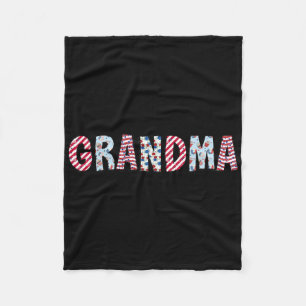 4th Of July Patriotic Grandma Independence Day Ame Fleece Blanket