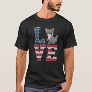 4th Of July Patriotic Love Alaskan Malamute Dog Us T-Shirt