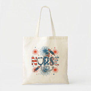 4th Of July Patriotic Nurse Tote Bag