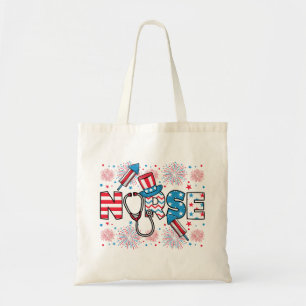 4th Of July Patriotic Nurse Tote Bag