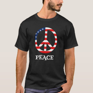 4th of July   Patriotic Peace Sign T-Shirt