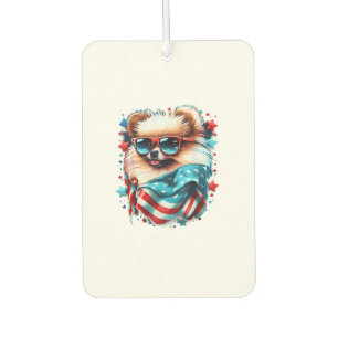 4th of July Patriotic Pomeranian Dog US Flag Air Freshener