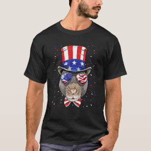 4th of July Patriotic Rat Mouse Merica USA Flag Ra T-Shirt