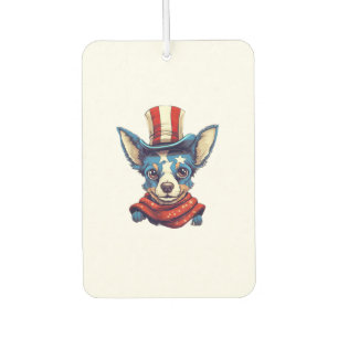 4th Of July Patriotic Rat Terrier Dog Air Freshener