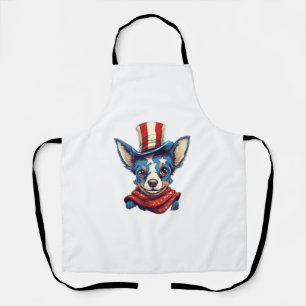 4th Of July Patriotic Rat Terrier Dog Apron