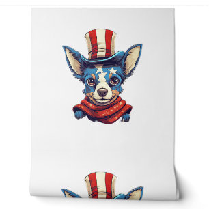 4th Of July Patriotic Rat Terrier Dog  Wallpaper