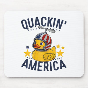4th Of July Patriotic Rubber Duck Tee Quackin' In  Mouse Pad