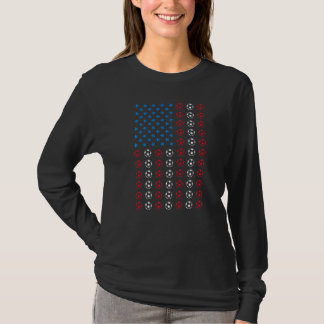4th Of July Patriotic Soccer Player Usa Flag Retro T-Shirt