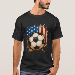 4th Of July Patriotic Soccer Usa American Flag Boy T-Shirt