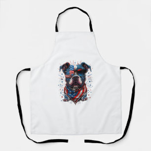 4th of July Patriotic Staffordshire Bull Terrier D Apron