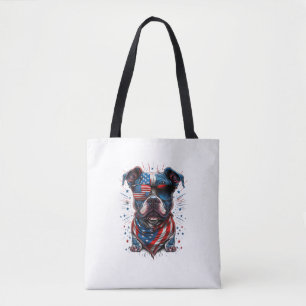 4th of July Patriotic Staffordshire Bull Terrier D Tote Bag