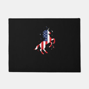 4th Of July Patriotic Unicorn USA Flag For Girls K Doormat