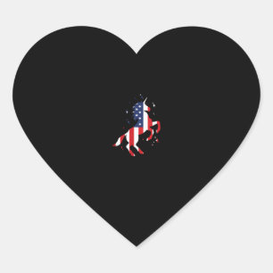 4th Of July Patriotic Unicorn USA Flag For Girls K Heart Sticker