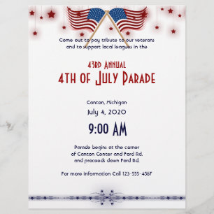 4th of July Patriotic US Flags and Stars Flyer