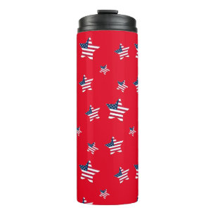 4th of July patriotic USA america flag star party Thermal Tumbler