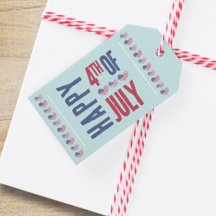 4th Of July Patriotic USA American Flag Gift Tags