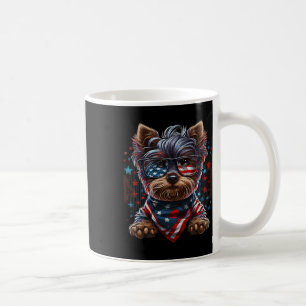 4th Of July Patriotic Yorkie Dog Us Flag Coffee Mug