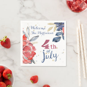 4th of July Personalized Stylish Party  Napkin