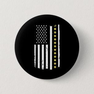 4th of July Pickleball Patriotic Flag Gifts 2 Inch Round Button