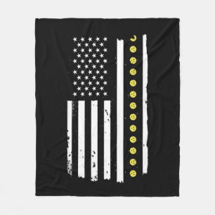 4th of July Pickleball Patriotic Flag Gifts Fleece Blanket
