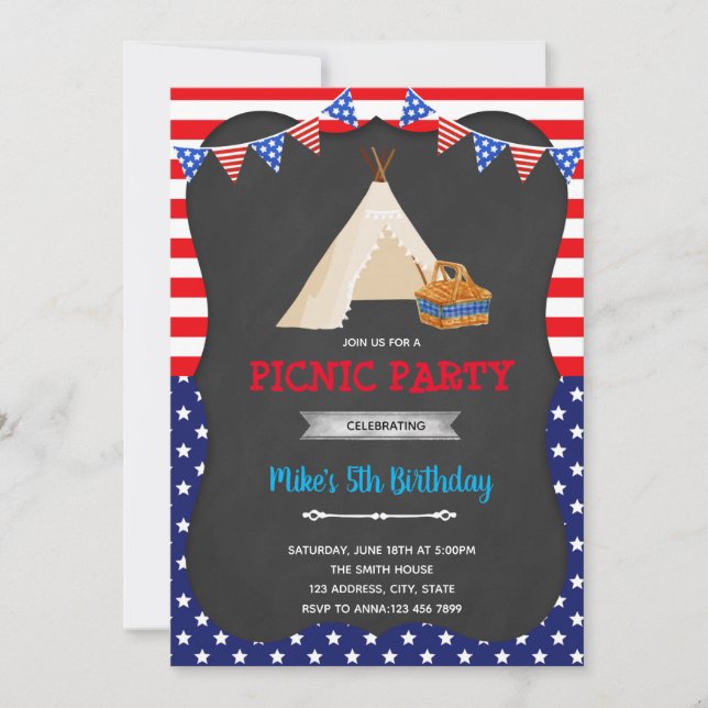 4th of July picnic party Invitation (Front)